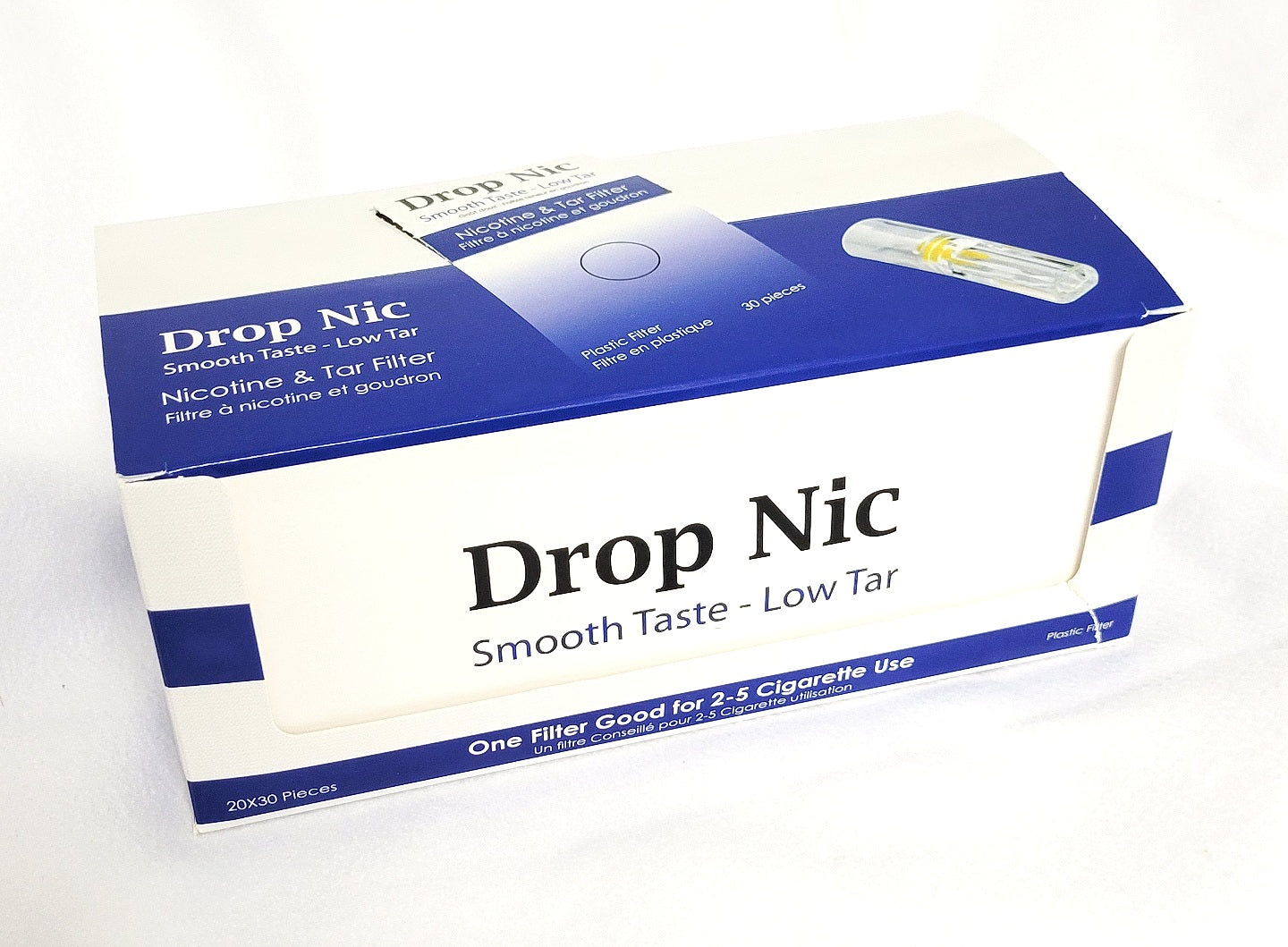 Drop Nic Plastic Cigarette Filters - Display of 20 Packs