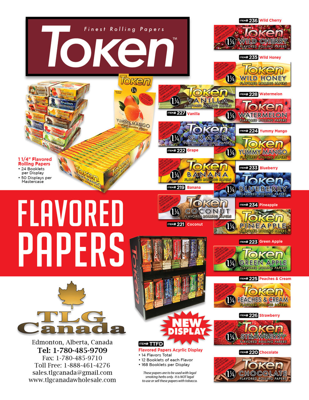 Token Flavored Cigarette Papers 24's...Sale!